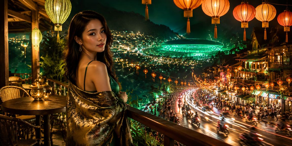 Người chơi tại chợ đêm Sapa đăng ký nhận bonus khuyến mãi trên điện thoại